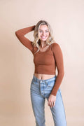 Long Sleeve Fitted Crop Top